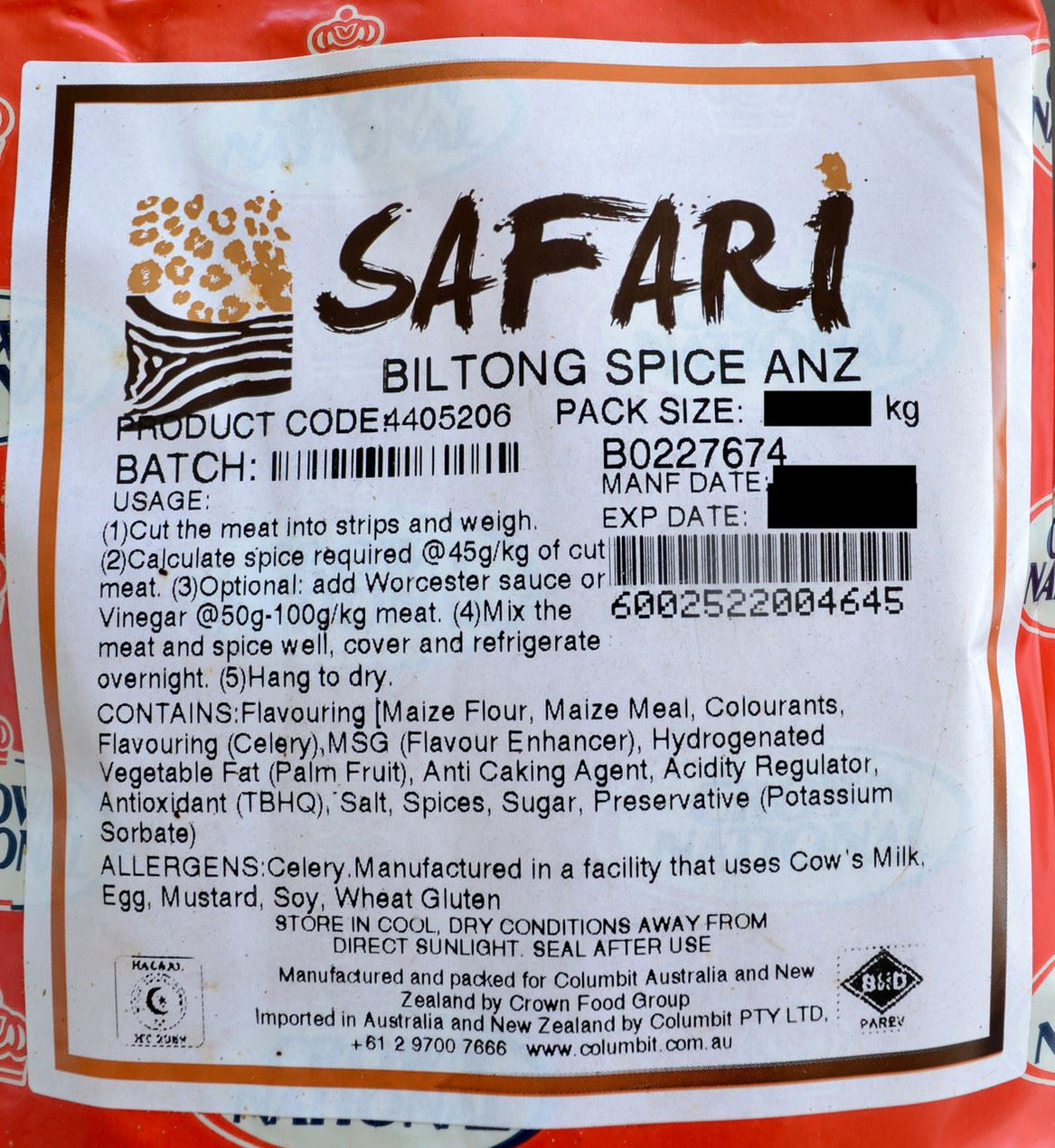 crown national safari biltong spice 1kg