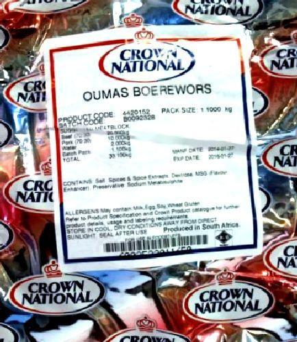 Crown National - Spice Mix Seasoning - Ouma Boerewors